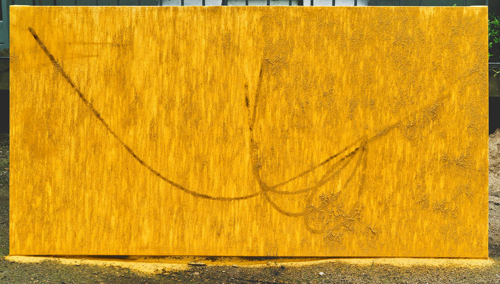 ausgestellte Leinwand nach Ausstellungsabbau